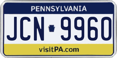 PA license plate JCN9960