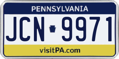 PA license plate JCN9971