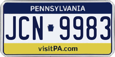 PA license plate JCN9983