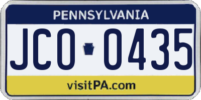 PA license plate JCO0435