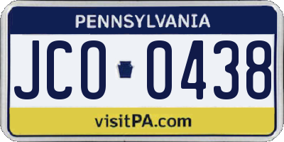 PA license plate JCO0438