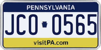 PA license plate JCO0565