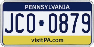 PA license plate JCO0879
