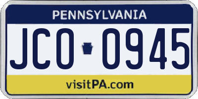 PA license plate JCO0945