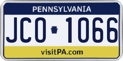 PA license plate JCO1066