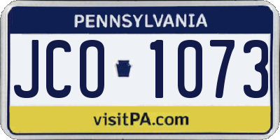 PA license plate JCO1073
