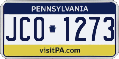 PA license plate JCO1273