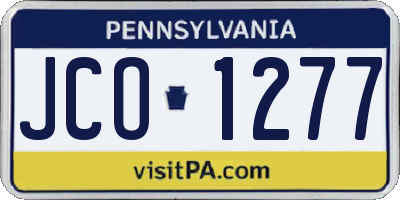 PA license plate JCO1277