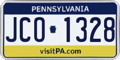 PA license plate JCO1328
