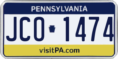 PA license plate JCO1474
