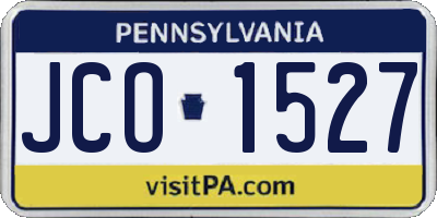 PA license plate JCO1527