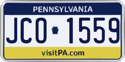 PA license plate JCO1559
