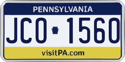 PA license plate JCO1560