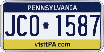 PA license plate JCO1587