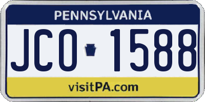 PA license plate JCO1588
