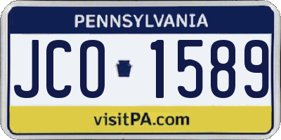 PA license plate JCO1589