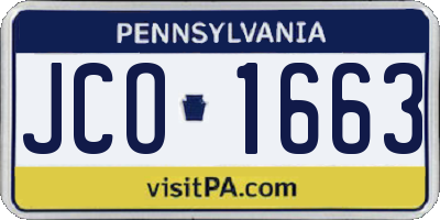 PA license plate JCO1663