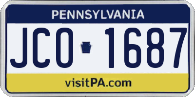PA license plate JCO1687