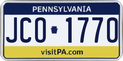 PA license plate JCO1770
