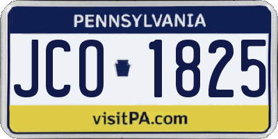PA license plate JCO1825