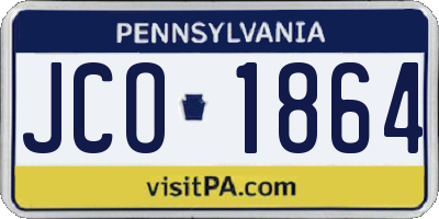 PA license plate JCO1864