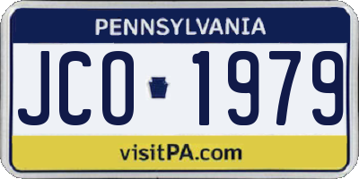 PA license plate JCO1979