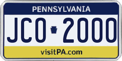 PA license plate JCO2000