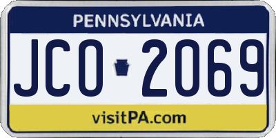 PA license plate JCO2069