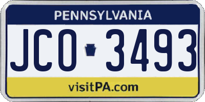 PA license plate JCO3493