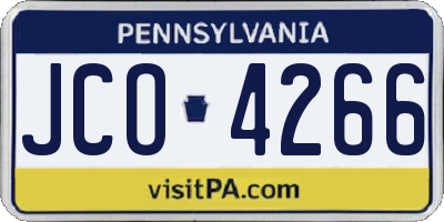 PA license plate JCO4266