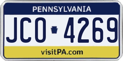 PA license plate JCO4269