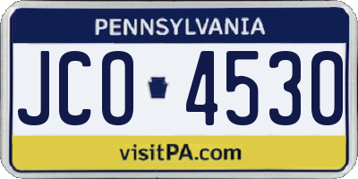 PA license plate JCO4530