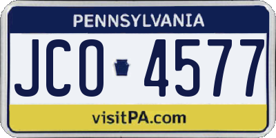 PA license plate JCO4577