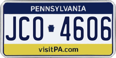 PA license plate JCO4606