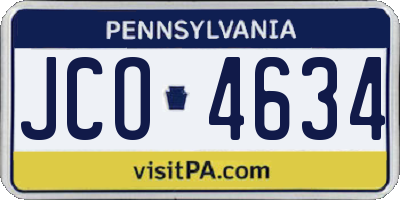 PA license plate JCO4634