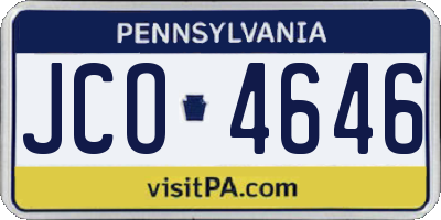 PA license plate JCO4646
