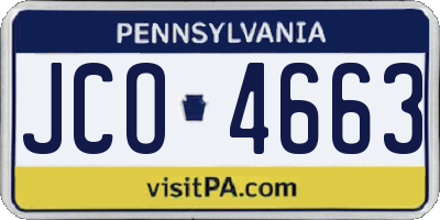 PA license plate JCO4663