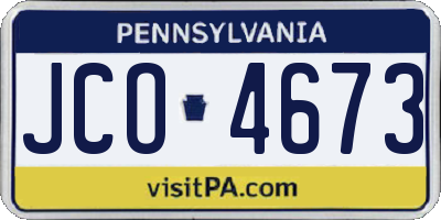 PA license plate JCO4673