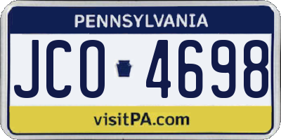 PA license plate JCO4698