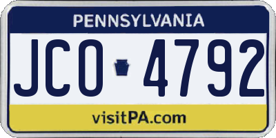 PA license plate JCO4792