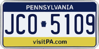 PA license plate JCO5109