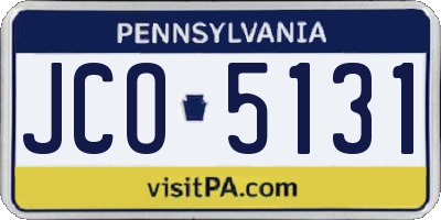 PA license plate JCO5131