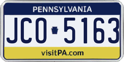 PA license plate JCO5163