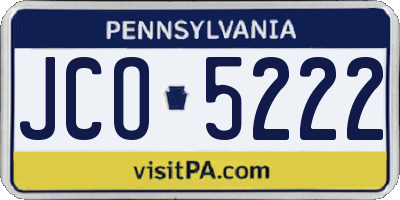 PA license plate JCO5222