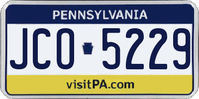 PA license plate JCO5229
