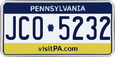 PA license plate JCO5232
