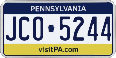 PA license plate JCO5244