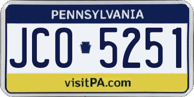 PA license plate JCO5251