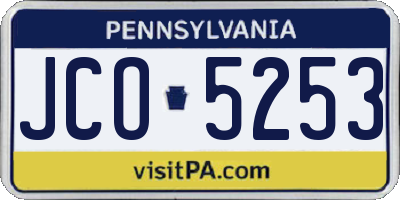 PA license plate JCO5253