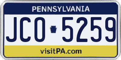 PA license plate JCO5259